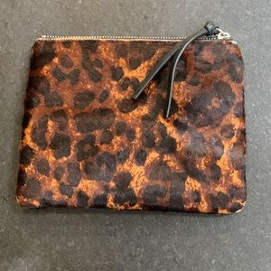 Moss Copenhagen leopard calf hair cosmetic bag pouch